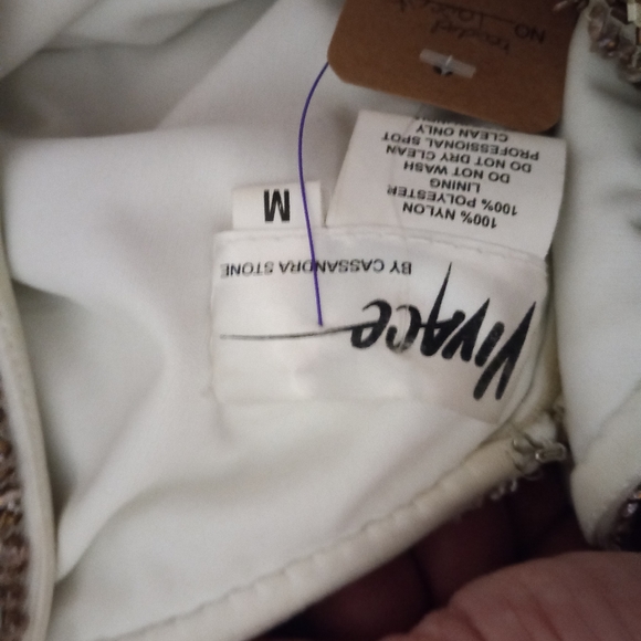 Vivace by Cassandra Stone fully beaded gown. Sz M - Picture 3 of 9